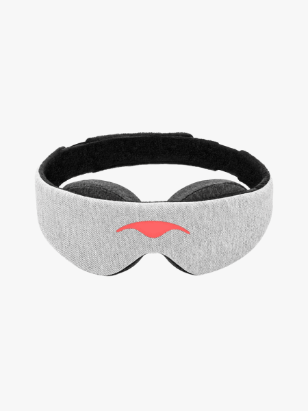 Manta Sleep Mask in branded component on a light gray background