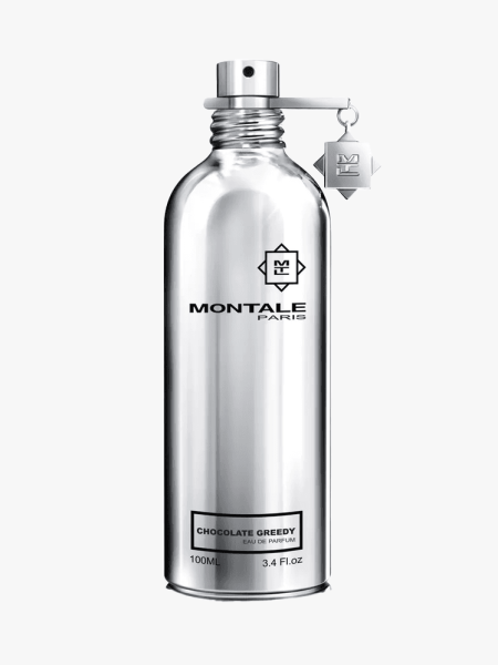 Montale Chocolate Greedy Eau de Parfum in branded component on a light gray background